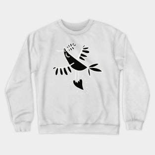 flying dove of peace with heart Crewneck Sweatshirt